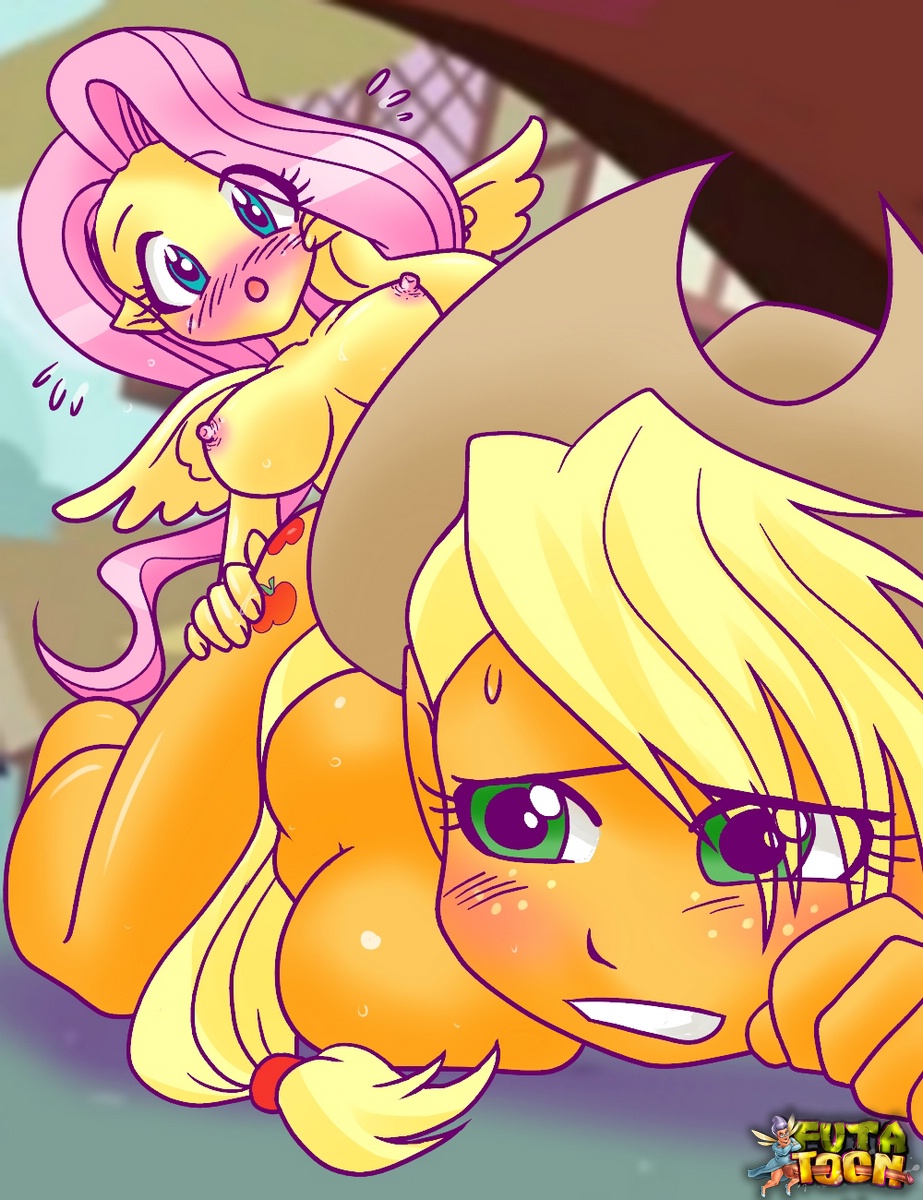 Futa applejack anthro fluttershy doggystyle