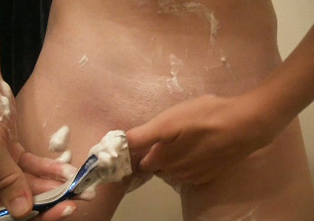 best of Slender girl pisses bathroom shaves