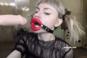 Cigarette smoking blowjob gagging facial