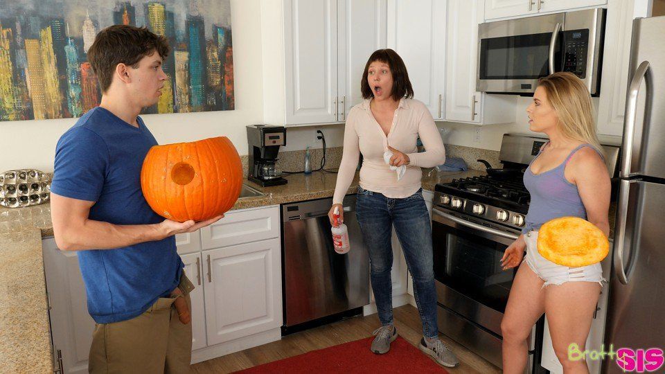 Bratty caught brother fucking pumpkin