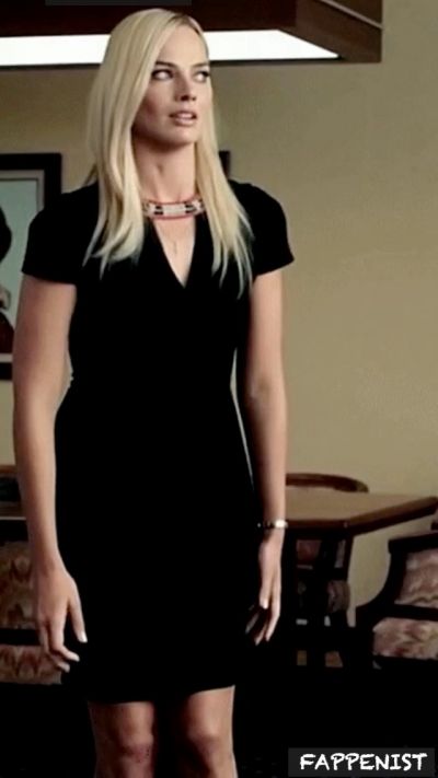 Margot wearing black dress