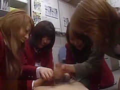 Asian teacher gets schoolgirls inspect dick
