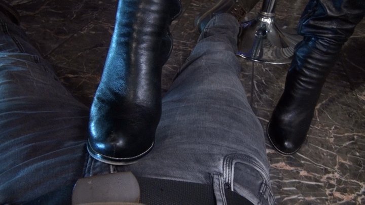 Almost 20min bootjob leather riding boots handjob preview