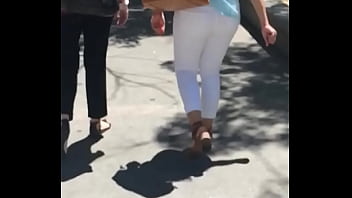 Candid college girl with walking slow