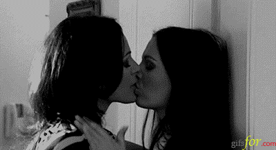 Lesbian girls deep kissing bathtub