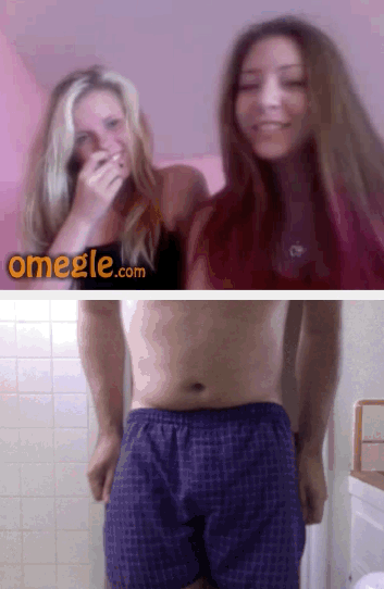 Omegle girl plays with tits cock